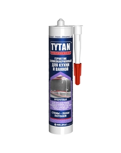 Герметик силиконакриловый Professional для кухни и ванной 280мл бесцветный, арт.16142 Tytan