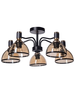 Люстра потолочная Дэла 5х60Вт E27 металл черный золото Mw-light
