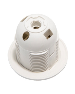 Патрон Е27 пластик белый с кольцом Нет марки