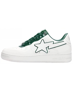 STA Стильные женские кеды для скейтбординга с низким верхом, белые/зеленые A bathing ape®
