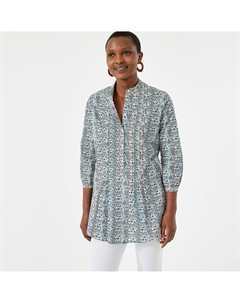 Туника с принтом тунисским вырезом рукавами 34 зеленый Laredoute