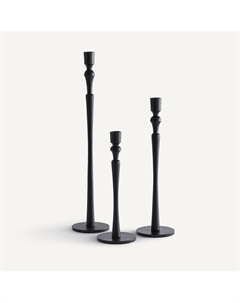 Комплект из трех подсвечников из литого алюминия Elans черный Laredoute