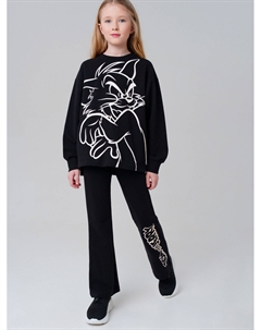 Комплект трикотажный для девочек: толстовка, брюки Playtoday tween