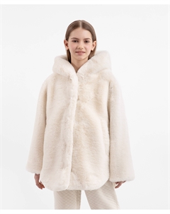 Куртка демисезонная из искусственного меха бежевая для девочки Gulliver