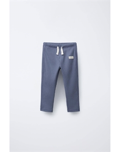 Однотонные леггинсы в рубчик с этикеткой, цвет Bluish Zara