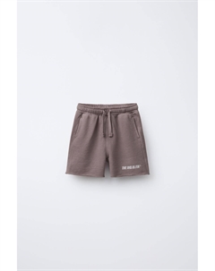 Плюшевые шорты-бермуды с логотипом, цвет Dusty mauve Zara