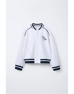 Куртка-бомбер из пике с модалом, белый Zara