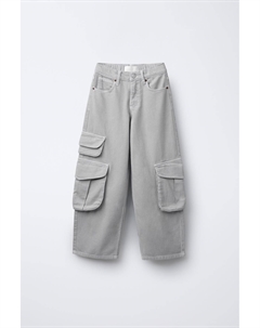 Джинсы с грузовым карманом, серый Zara
