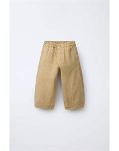 Холщовые брюки с воздушным шаром, песочный Zara