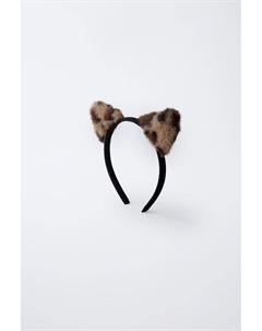 Леопард нарядное платье ободок с ушами, коричневый Zara