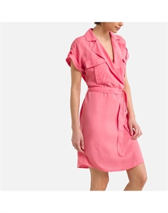 Платье-рубашка с завязками оранжевый Laredoute