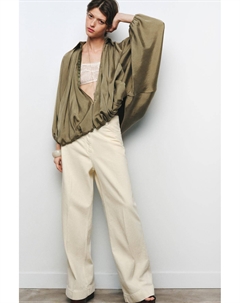 Пышная куртка-бомбер - коллекция zw, цвет Light khaki Zara