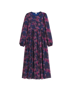 Расклешенное платье макси с цветочным принтом красный Laredoute