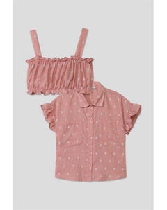 Комплект из рубашки и топа с оборками Mayoral