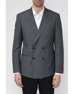 Двубортный пиджак с добавлением шерсти Hugo