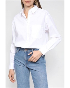 Хлопковая рубашка свободного кроя с карманом Boss