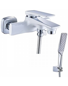 Смеситель Lemark Allegro LM5914CW для ванны с коротким изливом, хром/белый