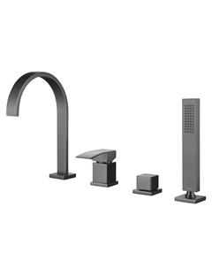 Смеситель ABBER Wasserfall AF8613NG на борт ванны, никель Abber