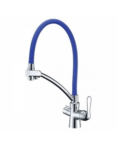Смеситель Lemark Comfort LM3070C-Blue для кухни с подключением к фильтру питьевой водой, хром синий