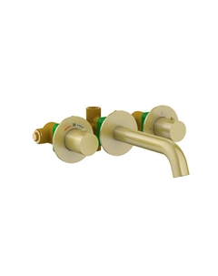Смеситель для раковины встроенный с термостатом Timo Saona 2381/17SM золото матовое