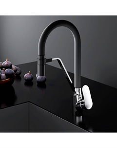 Смеситель для кухни AM.PM Like F8007802 высокий, хром, с черным гибким изливом и каналом питьевой воды Am.pm.