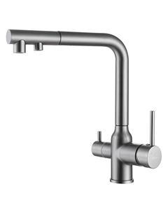 Смеситель ABBER Emotion AF8814NG для кухни с подключением фильтра и выдвижной лейкой, никель Abber