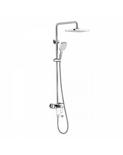 Смеситель Lemark Prizma LM3962C для ванны и душа с верхней душевой лейкой "Тропический дождь", хром