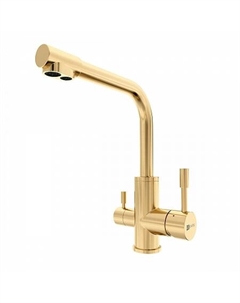 Смеситель Lemark Expert LM5061LGN для кухни с подключением к фильтру питьевой воды, светлое золото н