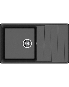 Мойка кухонная GranFest LEVEL GF-LV-860L чаш+кр 860*500мм черный, мрамор Granfest