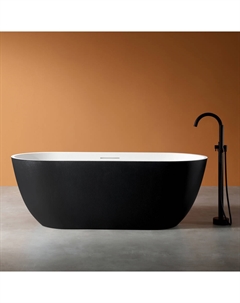 Ванна из искусственного камня ABBER Frankfurt AM9941BW черно-белая матовая Abber