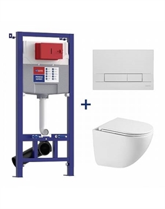 Сет: Инсталляция Lemark PENEDA EXPERT + кнопка смыва BIT хром глянец + унитаз GLAZER бел глянец