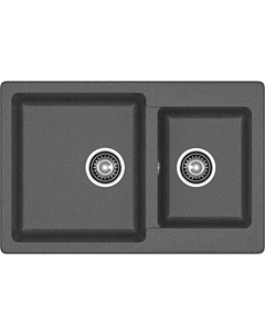 Мойка кухонная GranFest PRACTIK GF-P-780K 2 чаши 780*510 мм графит, мрамор Granfest