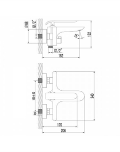 Смеситель Lemark Melange LM4914CW для ванны