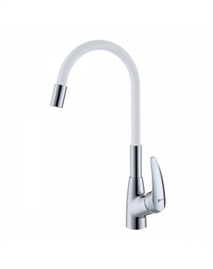 Смеситель Lemark Linara LM0415C-White для кухни, с гибким изливом, хром/белый