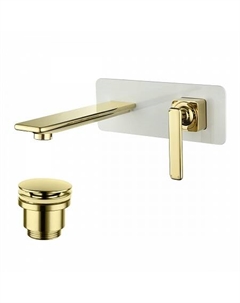 Смеситель Lemark Mista LM6426WG для умывальника встраиваемый, белый/золото