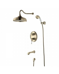 Смеситель Lemark Villa LM4822B для ванны и душа встраиваемый с дополнительной 1-функц. лейкой, бронз