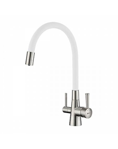 Смеситель Lemark Comfort LM3075BN-White для кухни с подключ. к фильтру с питьевой водой, никель/белы