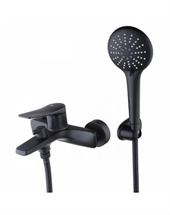 Смеситель Lemark Bronx LM3714BL для ванны с коротким изливом, дивертор с кер. пласт., с аксессуарами