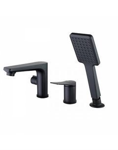 Смеситель Lemark Bronx LM3745BL для ванны встраиваемый, на 3 отверстия, с аксессуарами, черный