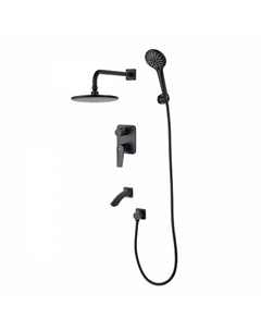 Смеситель Lemark Bronx LM3722BL для ванны и душа встраиваемый с дополнительной 3-функц. лейкой, черн