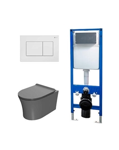 Сет: Инсталляция Point Элемент PN45124 + Клавиша Ника, белый, PN44081W + Унитаз Вега PN41711GM