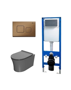 Сет: Инсталляция Point Элемент PN45124 + Клавиша Афина бронза браш PN44041BB + Унитаз Вега PN41711GM