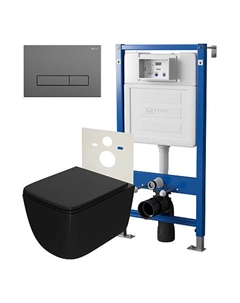 Нов.арт PN48397GM (45122 вместо 45120)+ Клавиша PN44831GM + Унитаз Меркурий чёрн мат. PN41831BM Point