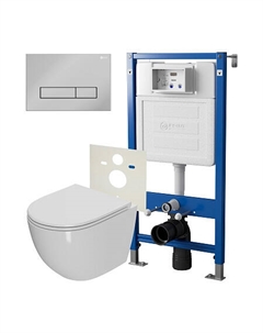 Нов.арт PN48335C (45122 вместо 45120)+ Клавиша Меркурий, хром, PN44831C + Унитаз Афина PN41041 Point