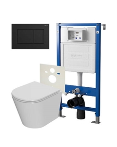 Нов.арт PN48354BM (45122 вместо 45120)+ Клавиша Ника черн/мат PN44081BM + Унитаз Виктория PN41061 Point