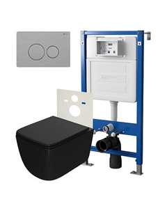 Нов.арт PN48404SB (45122 вместо 45120)+ Клавиша PN44061SB + Унитаз Меркурий чёрн мат. PN41831BM Point