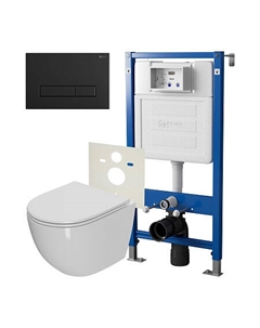 Нов.арт PN48336BM (45122 вместо 45120)+ Клавиша Меркурий черн мат PN44831BM + Унитаз Афина PN41041 Point