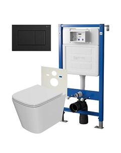 Нов.арт PN48414BM (45122 вместо 45120)+ Клавиша Ника, черн матовый, PN44081BM + Унитаз Ника PN41081 Point