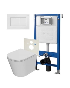 Нов.арт PN48355W (45122 вместо 45120)+ Клавиша Ника, белый, PN44081W + Унитаз Виктория PN41061 Point