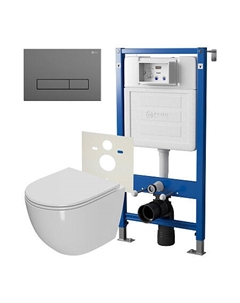 Нов.арт PN48337GM (45122 вместо 45120)+ Клавиша Меркурий графит PN44831GM + Унитаз Афина PN41041 Point